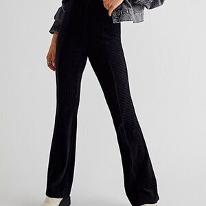 Free People Black Velvet Pull On Flares size Small